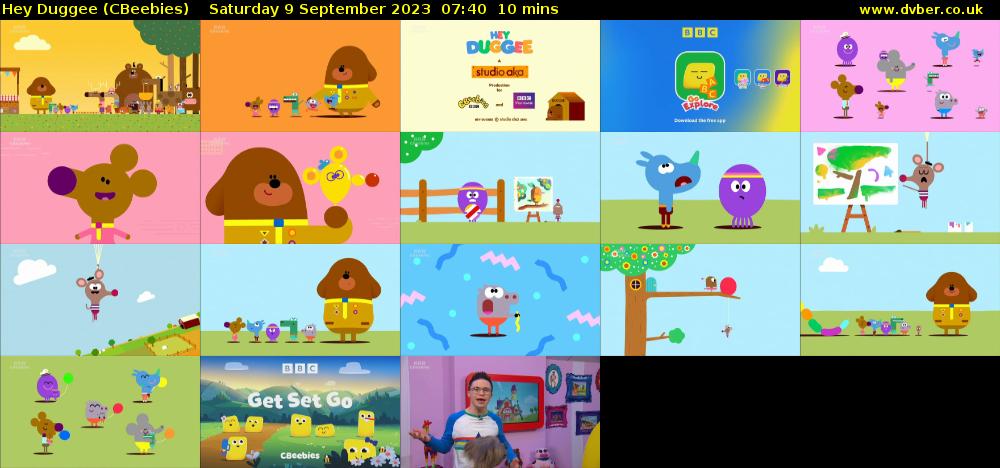 Hey Duggee (CBeebies) Saturday 9 September 2023 07:40 - 07:50