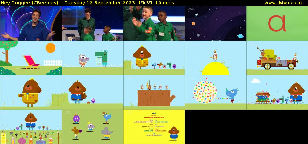 Hey Duggee (CBeebies) Tuesday 12 September 2023 15:35 - 15:45