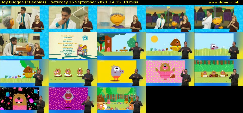 Hey Duggee (CBeebies) Saturday 16 September 2023 14:35 - 14:45