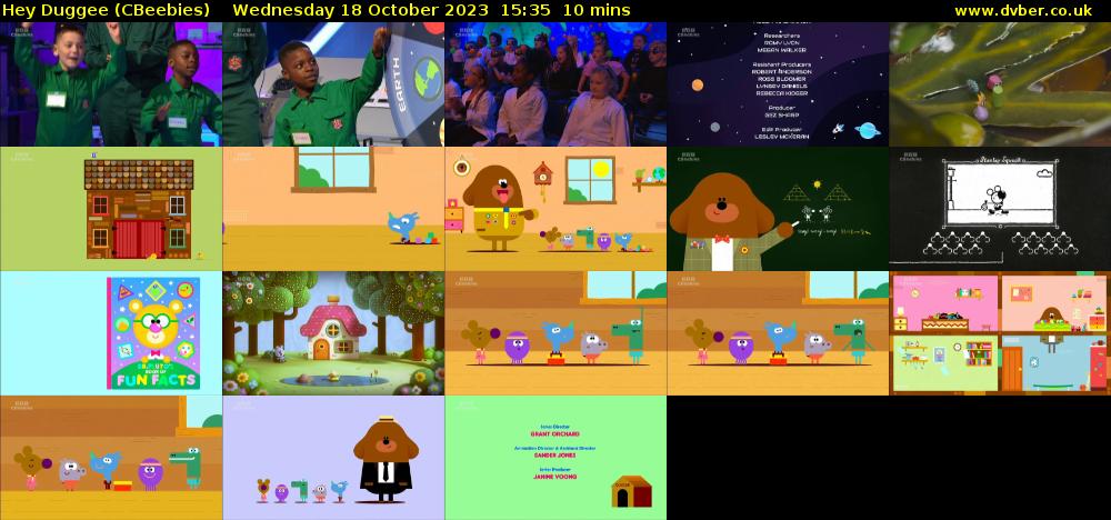 Hey Duggee (CBeebies) Wednesday 18 October 2023 15:35 - 15:45