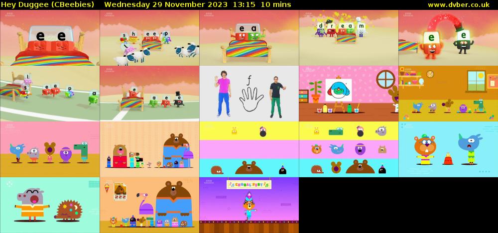 Hey Duggee (CBeebies) Wednesday 29 November 2023 13:15 - 13:25