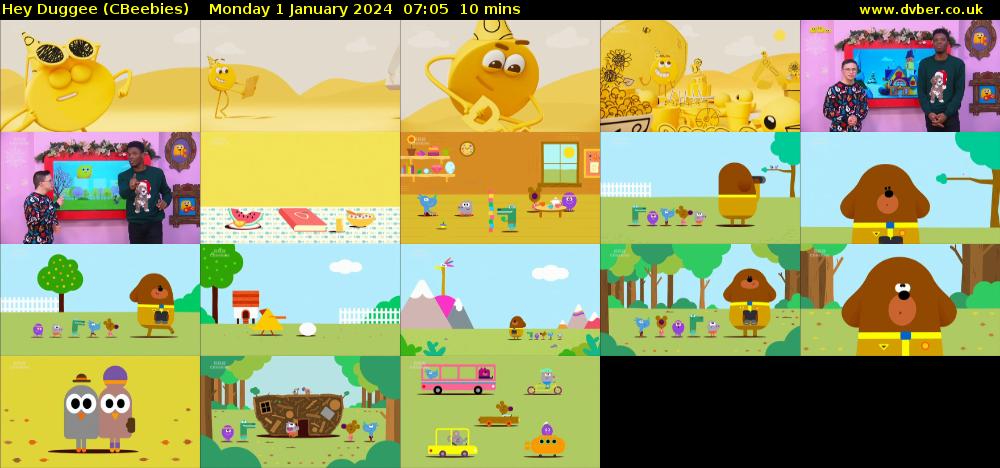Hey Duggee (CBeebies) Monday 1 January 2024 07:05 - 07:15