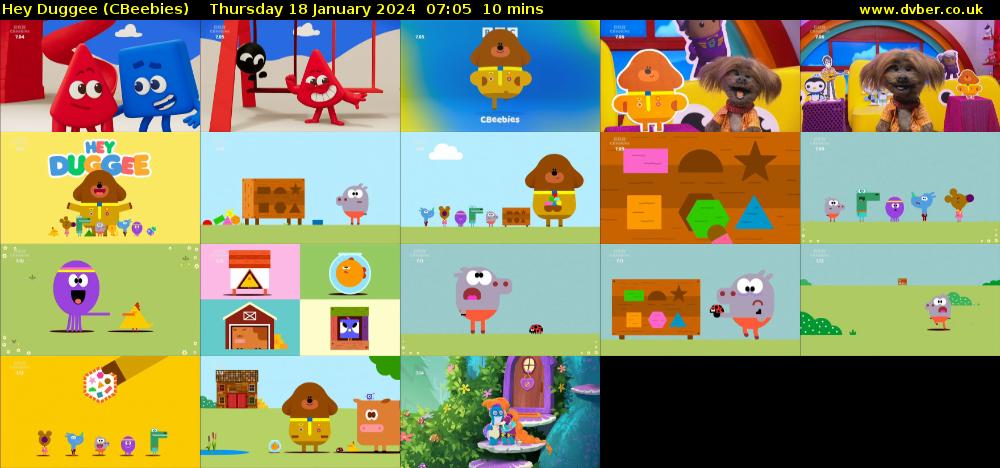Hey Duggee (CBeebies) Thursday 18 January 2024 07:05 - 07:15