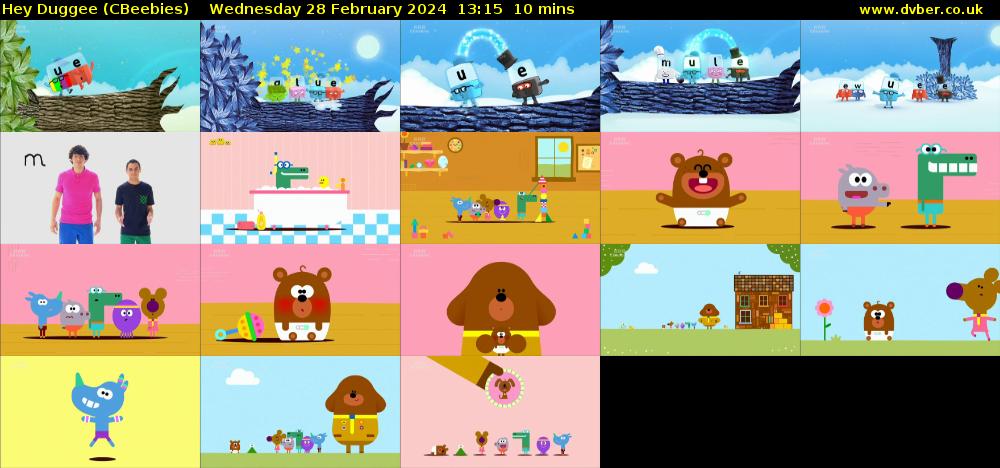 Hey Duggee (CBeebies) Wednesday 28 February 2024 13:15 - 13:25