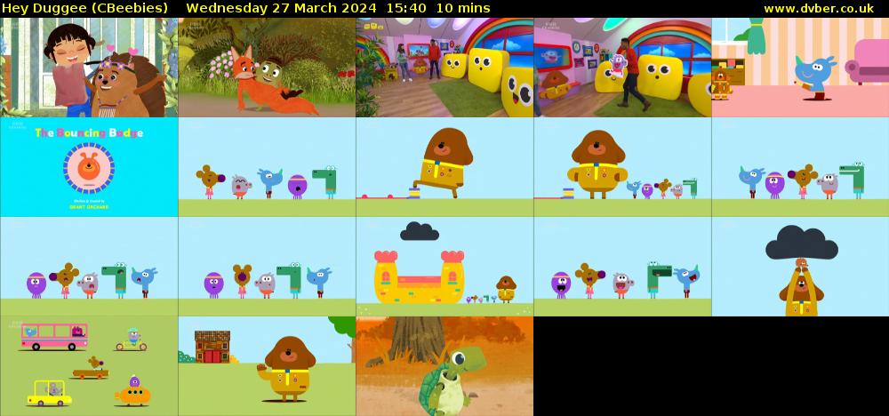 Hey Duggee (CBeebies) Wednesday 27 March 2024 15:40 - 15:50