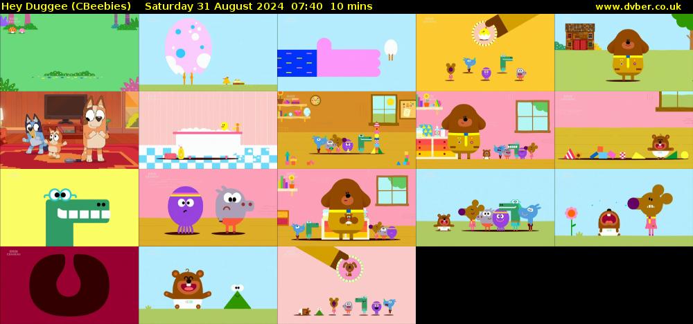 Hey Duggee (CBeebies) Saturday 31 August 2024 07:40 - 07:50