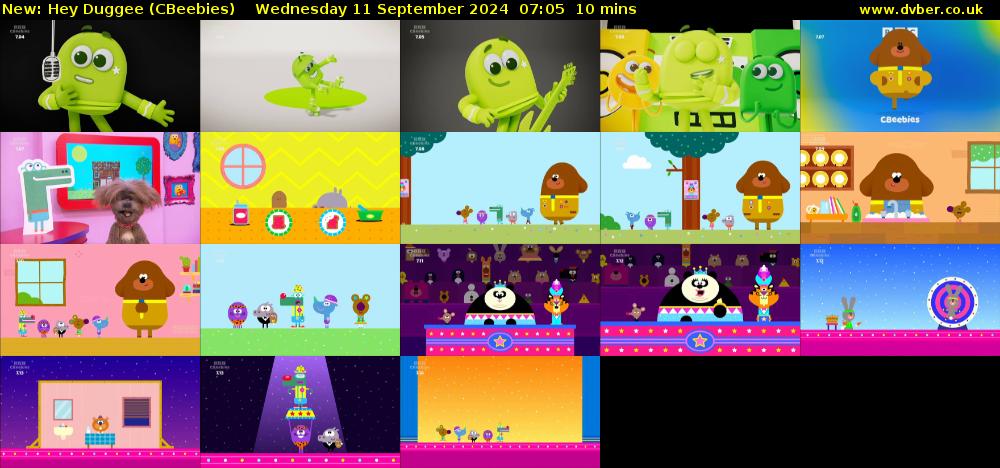 Hey Duggee (CBeebies) Wednesday 11 September 2024 07:05 - 07:15