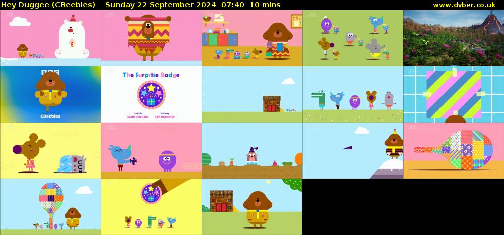 Hey Duggee (CBeebies) Sunday 22 September 2024 07:40 - 07:50