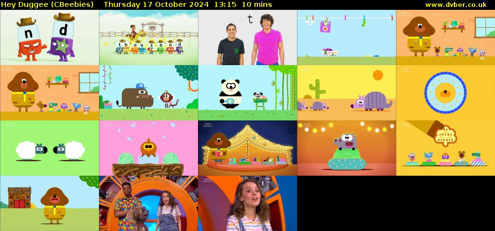 Hey Duggee (CBeebies) Thursday 17 October 2024 13:15 - 13:25