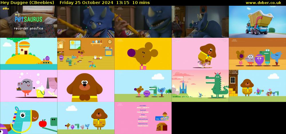Hey Duggee (CBeebies) Friday 25 October 2024 13:15 - 13:25