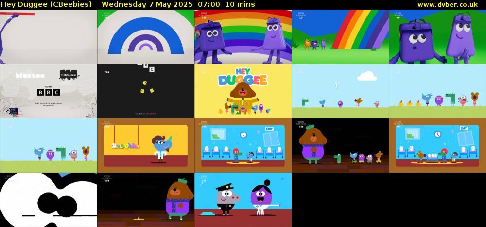 Hey Duggee (CBeebies) Wednesday 7 May 2025 07:00 - 07:10