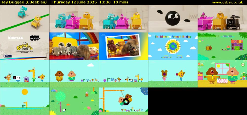 Hey Duggee (CBeebies) Thursday 12 June 2025 13:30 - 13:40