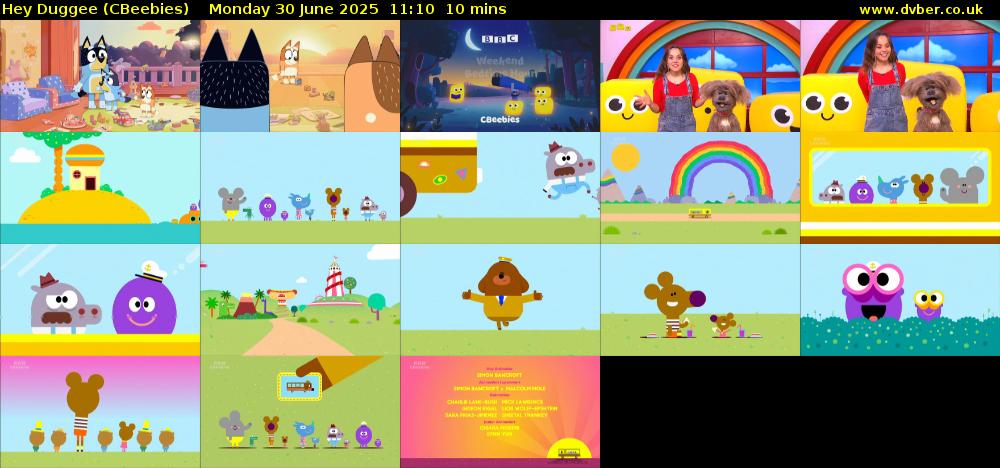 Hey Duggee (CBeebies) Monday 30 June 2025 11:10 - 11:20