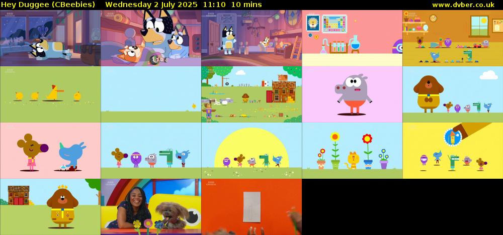 Hey Duggee (CBeebies) Wednesday 2 July 2025 11:10 - 11:20