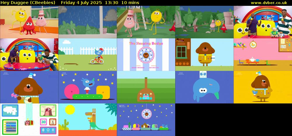 Hey Duggee (CBeebies) Friday 4 July 2025 13:30 - 13:40