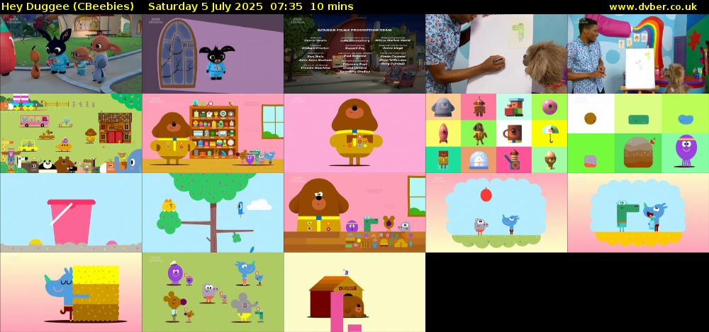 Hey Duggee (CBeebies) Saturday 5 July 2025 07:35 - 07:45