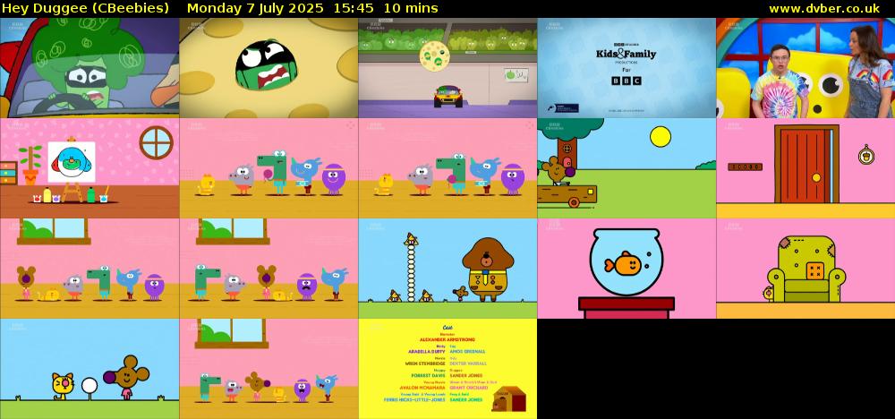 Hey Duggee (CBeebies) Monday 7 July 2025 15:45 - 15:55