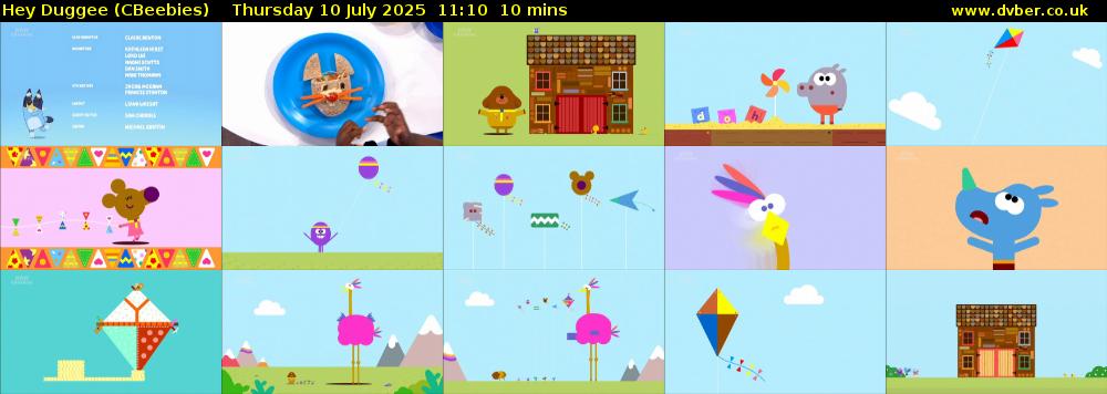 Hey Duggee (CBeebies) Thursday 10 July 2025 11:10 - 11:20
