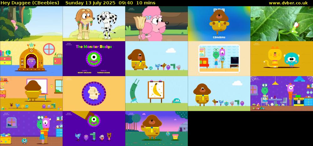 Hey Duggee (CBeebies) Sunday 13 July 2025 09:40 - 09:50