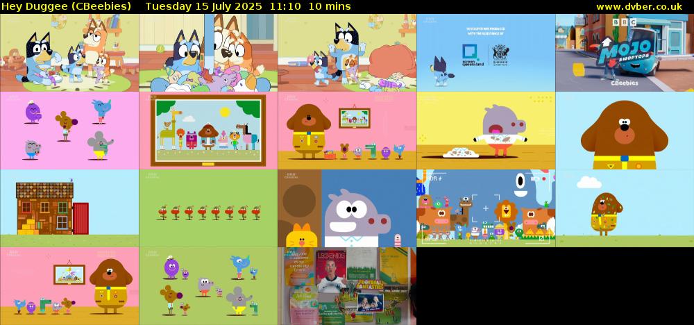 Hey Duggee (CBeebies) Tuesday 15 July 2025 11:10 - 11:20