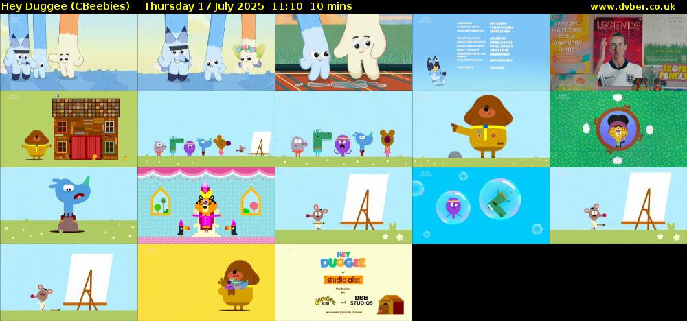 Hey Duggee (CBeebies) Thursday 17 July 2025 11:10 - 11:20