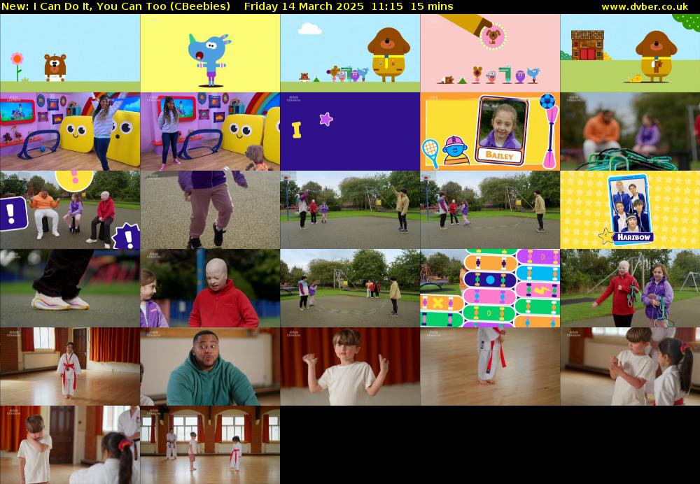I Can Do It, You Can Too (CBeebies) Friday 14 March 2025 11:15 - 11:30