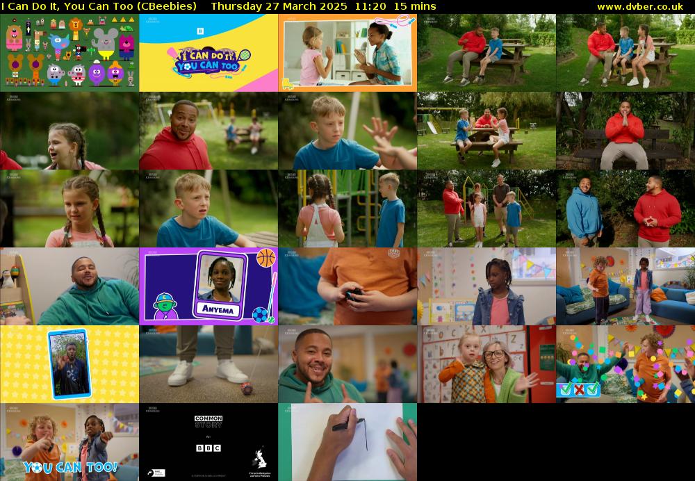 I Can Do It, You Can Too (CBeebies) Thursday 27 March 2025 11:20 - 11:35