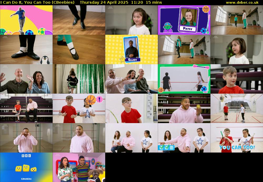 I Can Do It, You Can Too (CBeebies) Thursday 24 April 2025 11:20 - 11:35