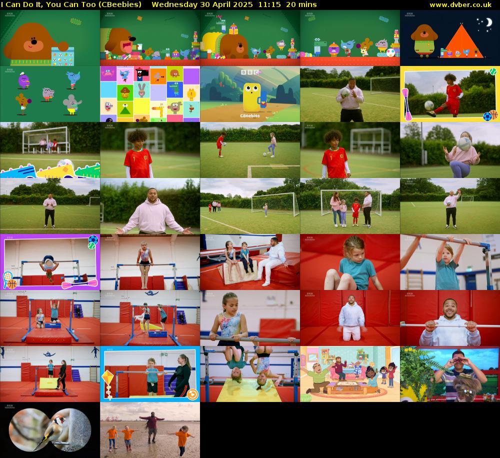 I Can Do It, You Can Too (CBeebies) Wednesday 30 April 2025 11:15 - 11:35