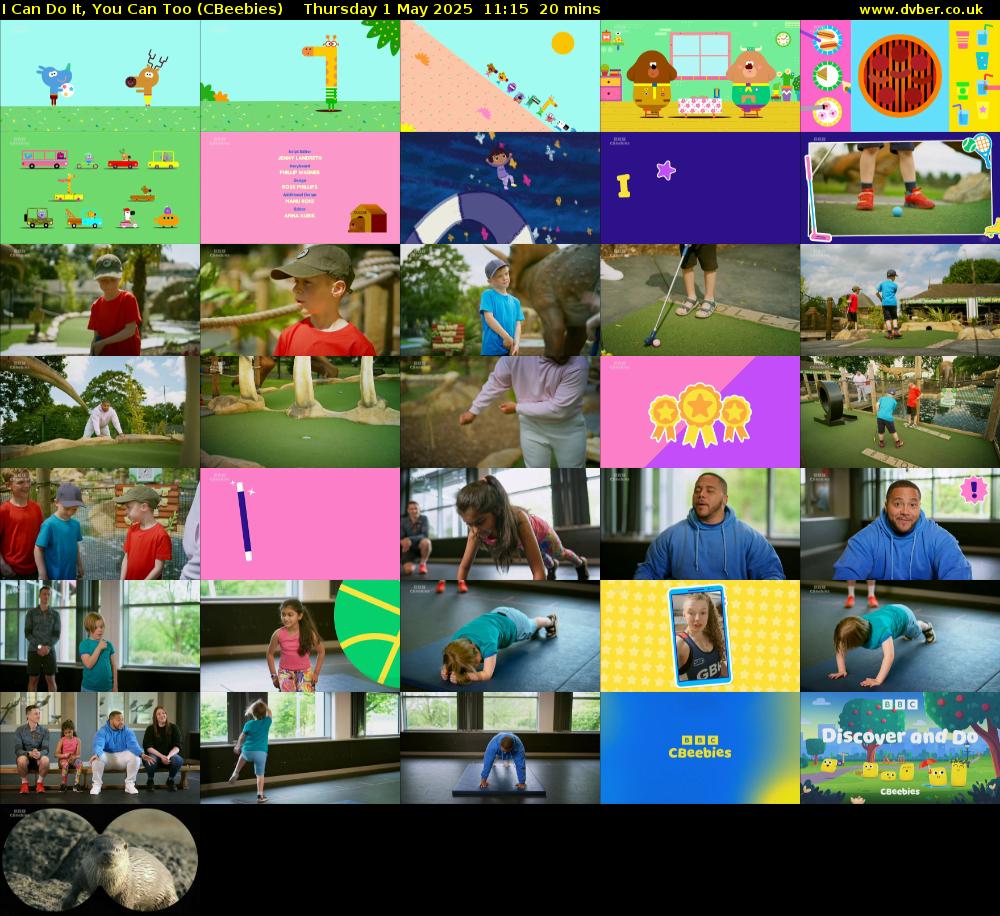 I Can Do It, You Can Too (CBeebies) Thursday 1 May 2025 11:15 - 11:35