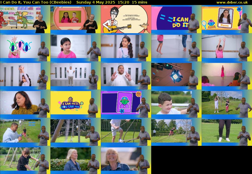 I Can Do It, You Can Too (CBeebies) Sunday 4 May 2025 15:20 - 15:35