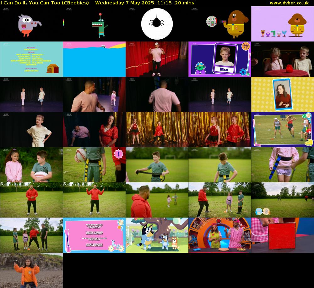 I Can Do It, You Can Too (CBeebies) Wednesday 7 May 2025 11:15 - 11:35
