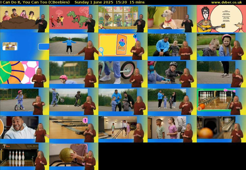 I Can Do It, You Can Too (CBeebies) Sunday 1 June 2025 15:20 - 15:35