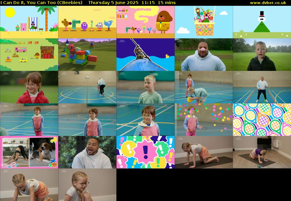 I Can Do It, You Can Too (CBeebies) Thursday 5 June 2025 11:15 - 11:30