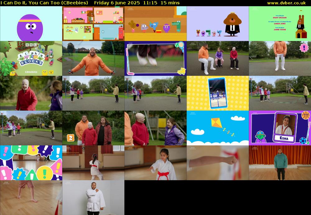 I Can Do It, You Can Too (CBeebies) Friday 6 June 2025 11:15 - 11:30