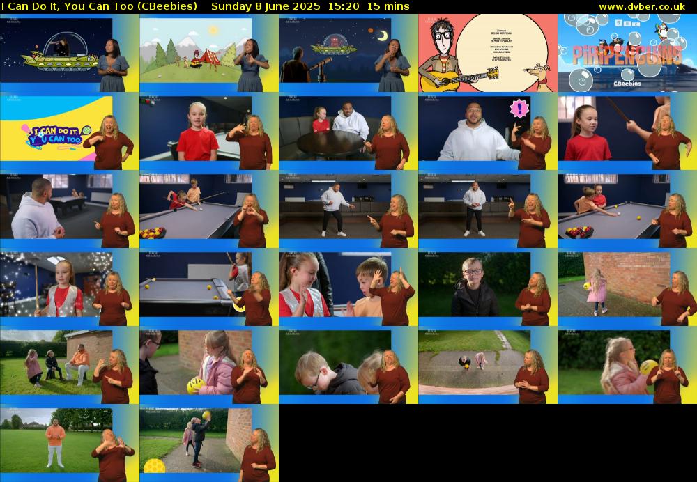 I Can Do It, You Can Too (CBeebies) Sunday 8 June 2025 15:20 - 15:35