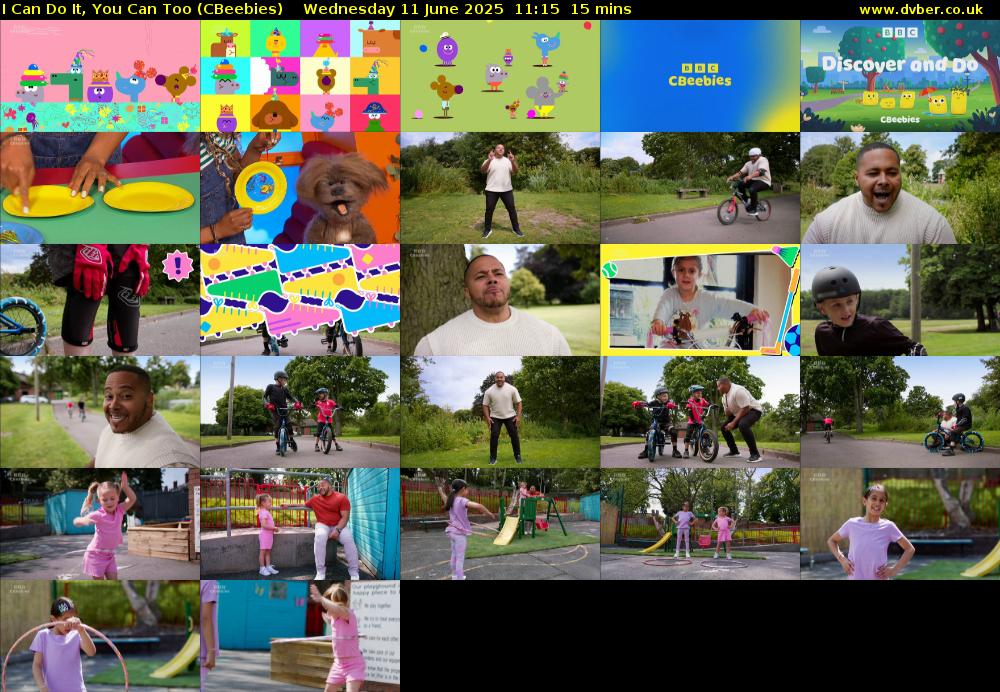 I Can Do It, You Can Too (CBeebies) Wednesday 11 June 2025 11:15 - 11:30