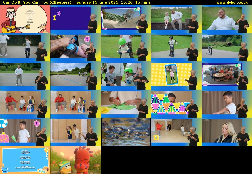 I Can Do It, You Can Too (CBeebies) Sunday 15 June 2025 15:20 - 15:35