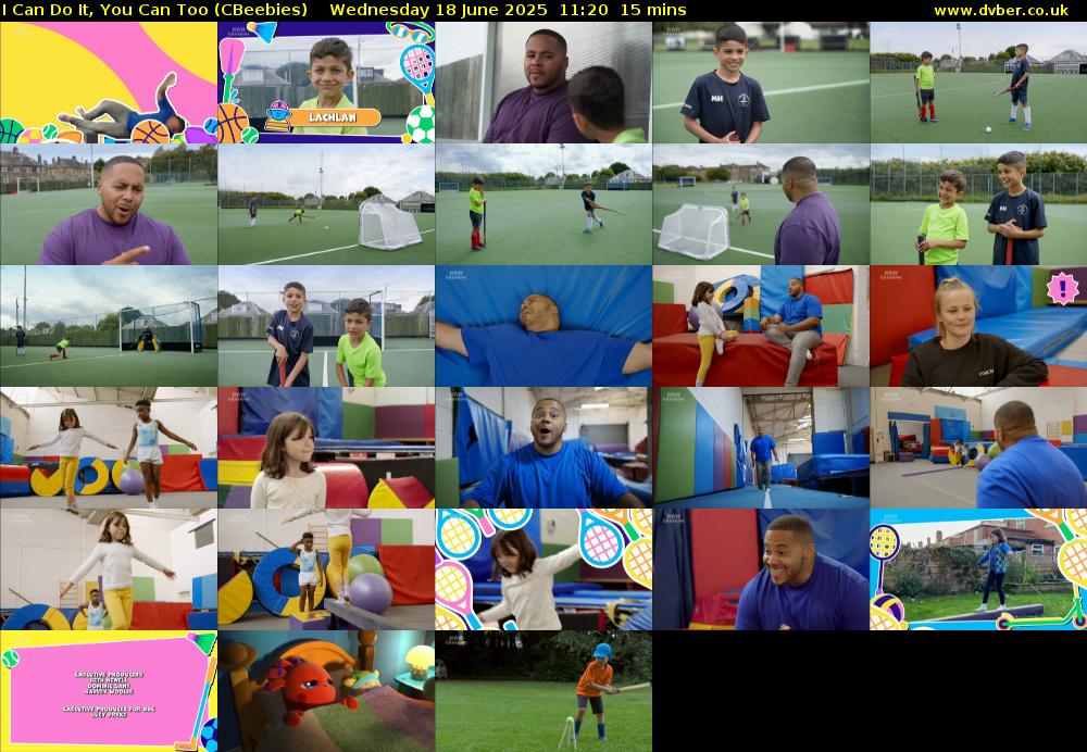 I Can Do It, You Can Too (CBeebies) Wednesday 18 June 2025 11:20 - 11:35