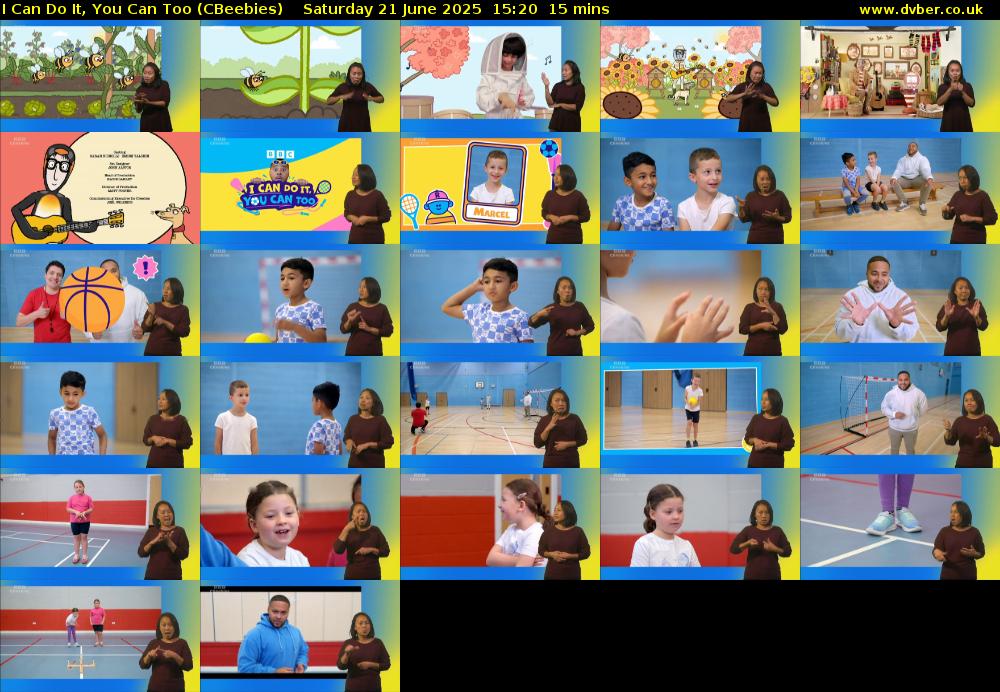 I Can Do It, You Can Too (CBeebies) Saturday 21 June 2025 15:20 - 15:35