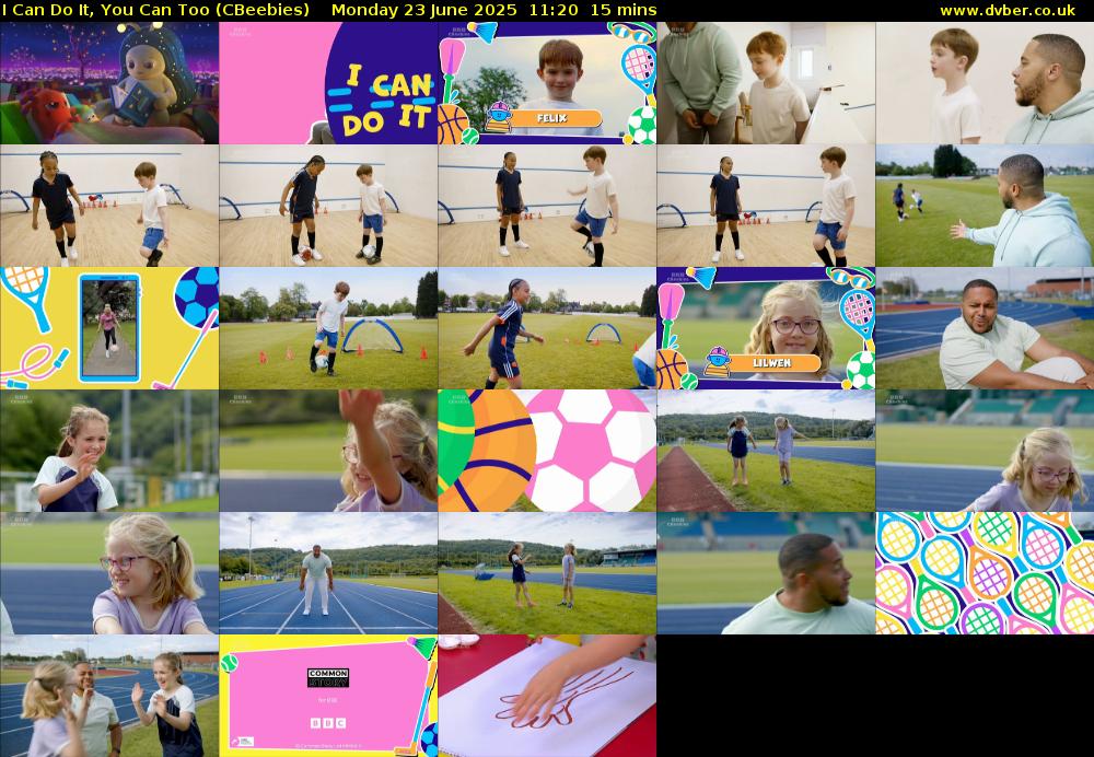 I Can Do It, You Can Too (CBeebies) Monday 23 June 2025 11:20 - 11:35