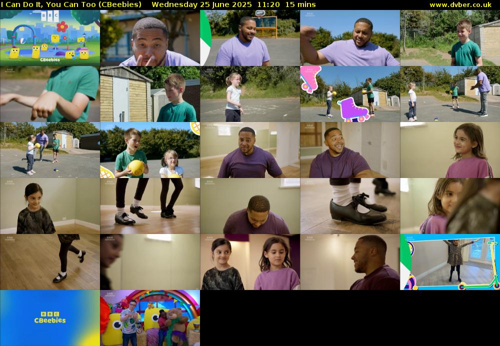 I Can Do It, You Can Too (CBeebies) Wednesday 25 June 2025 11:20 - 11:35