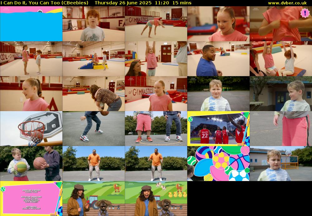 I Can Do It, You Can Too (CBeebies) Thursday 26 June 2025 11:20 - 11:35