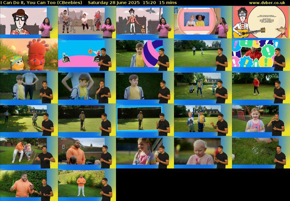 I Can Do It, You Can Too (CBeebies) Saturday 28 June 2025 15:20 - 15:35