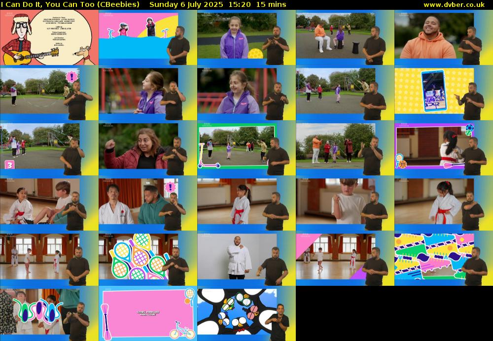 I Can Do It, You Can Too (CBeebies) Sunday 6 July 2025 15:20 - 15:35