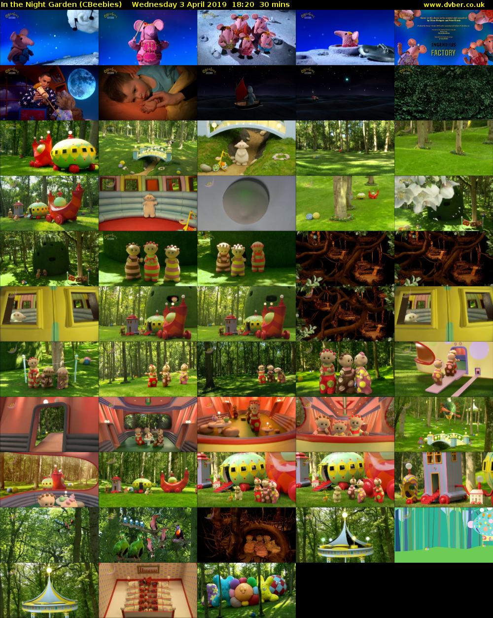In the Night Garden (CBeebies) Wednesday 3 April 2019 18:20 - 18:50