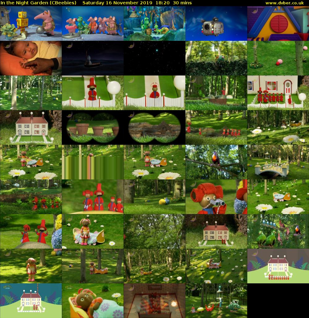In the Night Garden (CBeebies) Saturday 16 November 2019 18:20 - 18:50