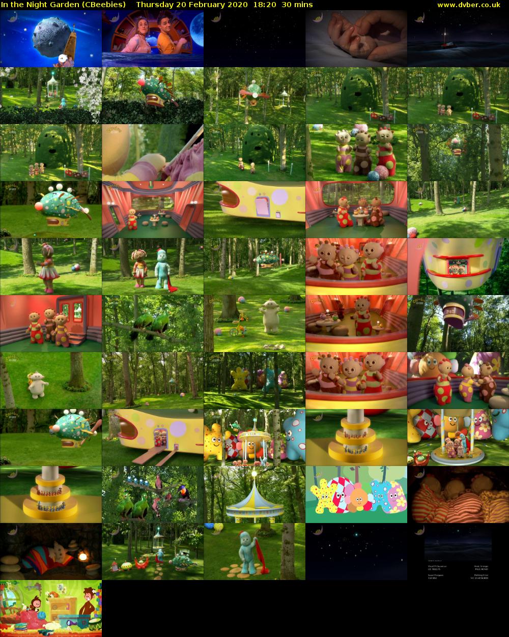 In the Night Garden (CBeebies) Thursday 20 February 2020 18:20 - 18:50