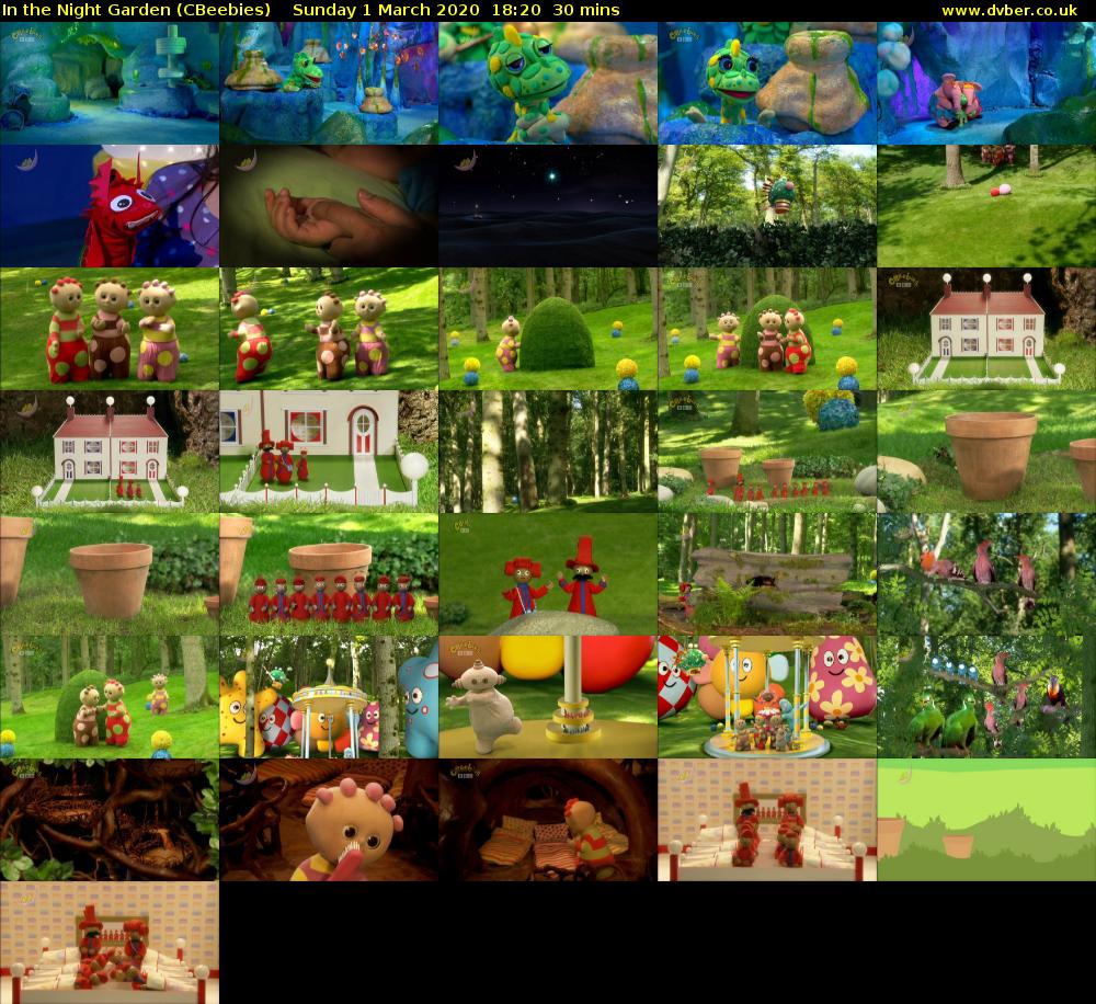In the Night Garden (CBeebies) Sunday 1 March 2020 18:20 - 18:50