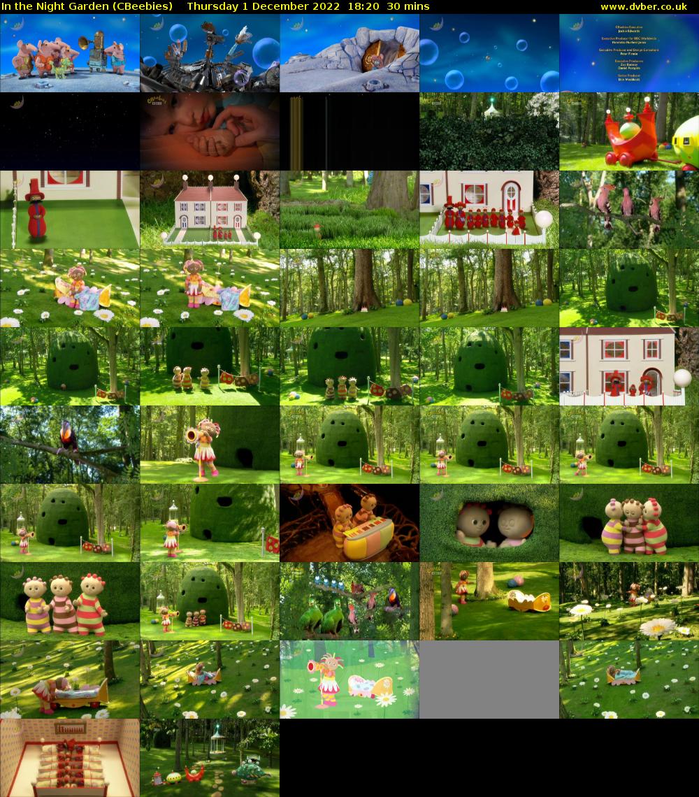 In the Night Garden (CBeebies) Thursday 1 December 2022 18:20 - 18:50